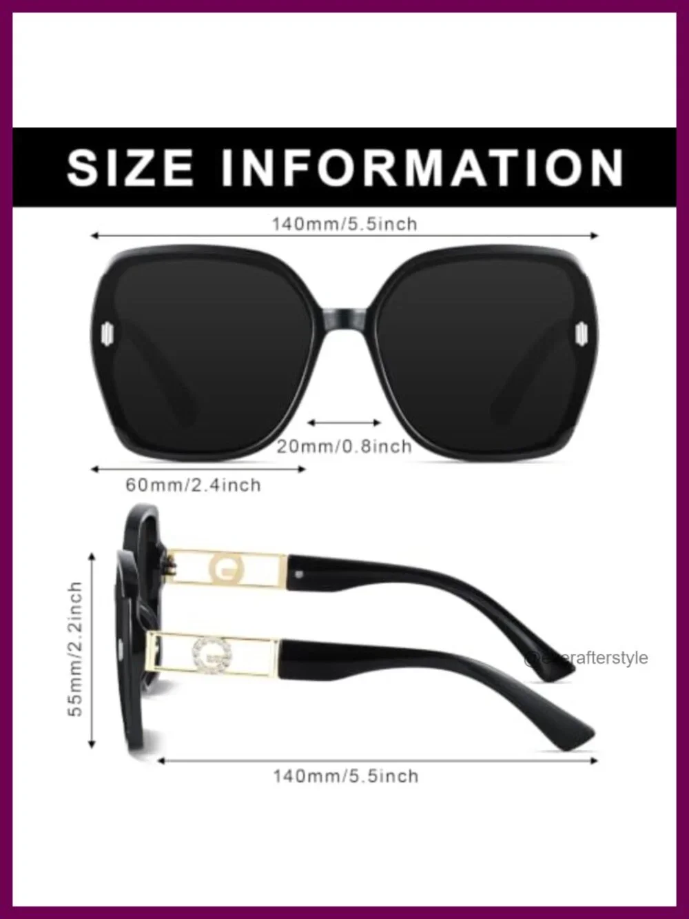Oversized Square Sunglasses with UV400 Protection for Women, 3 Pack